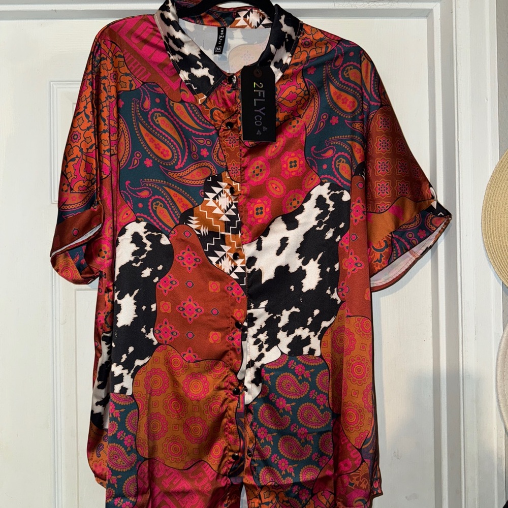 Colorful Women's Button Down Shirt